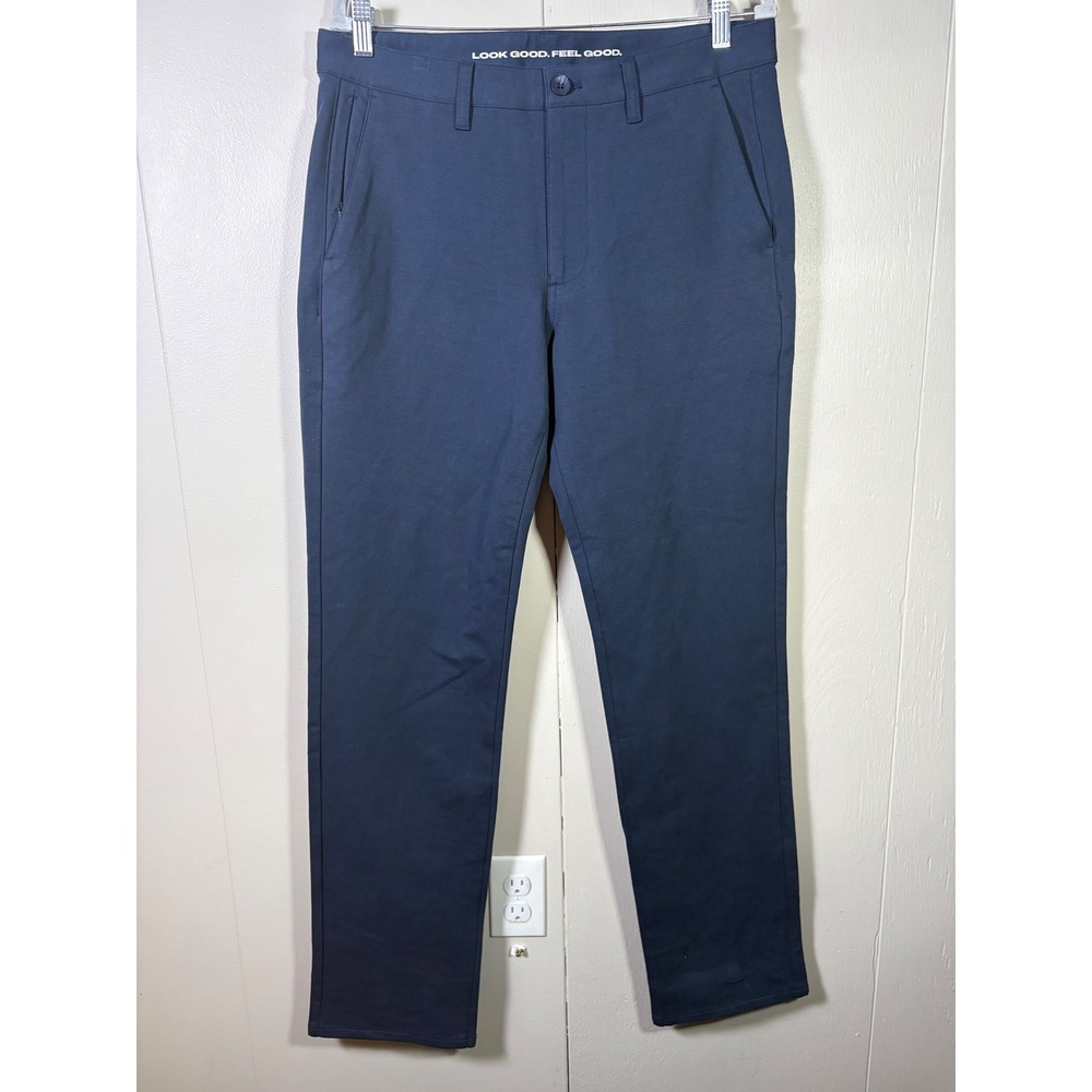 True Classic Mens Navy Blue Straight Leg Chino Pants 33x34 Stretch Dress Pants